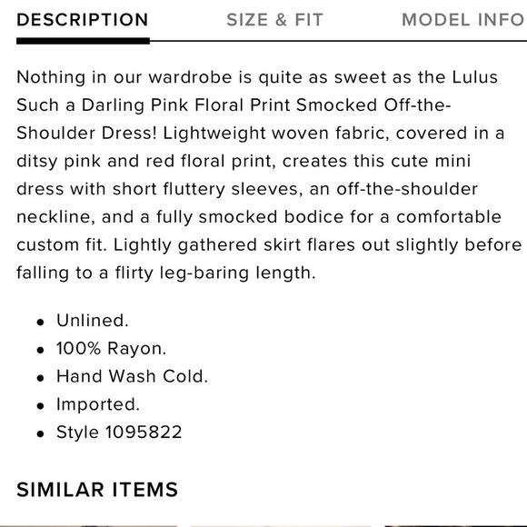 LULUS Such A Darling Sweet Floral Print Off Shoulder Dress. Size S - Picture 6 of 7